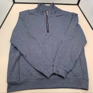 Rainforest Sweater Adult Size L Blue Gray 1/4 Zip Pullover Long Sleeves Men